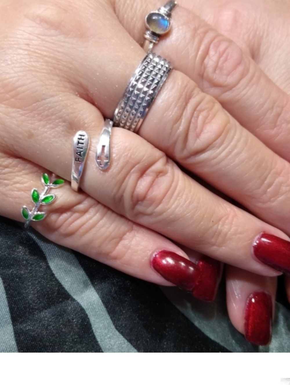 FAITH Sterling Silver Unisex Bypass Ring NIP